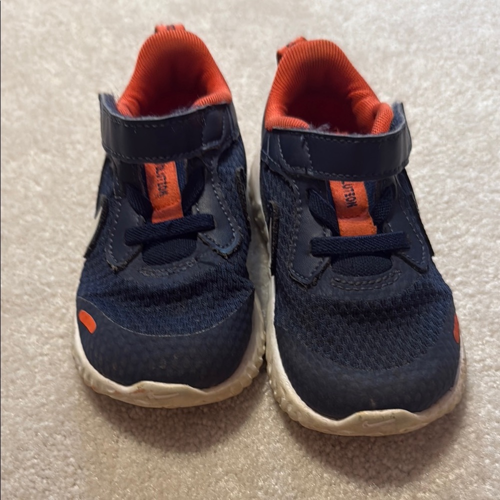 Nike Blue and Orange Sneakers with Velcro Closure - Picture 4 of 4